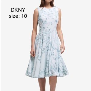 DKNY Floral Wallpaper Fit & Flare Dress